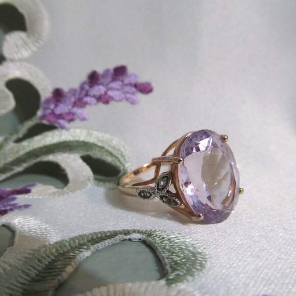 QJ India Quintessence Jewelry Gold Plated 925 Silver Light Amethyst Ring Size 10 - Picture 4 of 16
